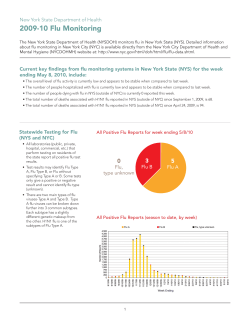 The New York State Department of Health 2009-2010 Flu Monitoring is also available in Portable Document Format
