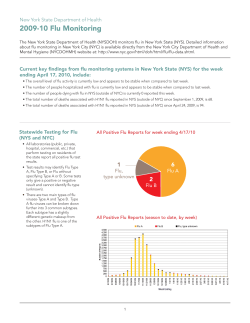 The New York State Department of Health 2009-2010 Flu Monitoring is also available in Portable Document Format