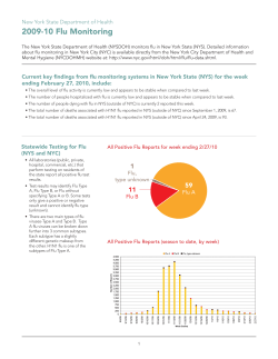 The New York State Department of Health 2009-2010 Flu Monitoring is also available in Portable Document Format