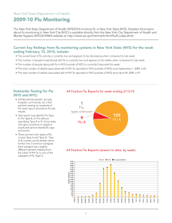 The New York State Department of Health 2009-2010 Flu Monitoring is also available in Portable Document Format