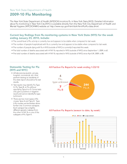 The New York State Department of Health 2009-2010 Flu Monitoring is also available in Portable Document Format