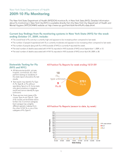 The New York State Department of Health 2009-2010 Flu Monitoring is also available in Portable Document Format
