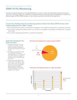 The New York State Department of Health 2009-2010 Flu Monitoring is also available in Portable Document Format