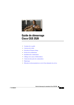 Guide de d&eacute;marrage Cisco CGS 2520