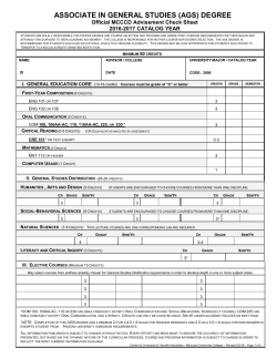 Associate in General Studies (AGS)