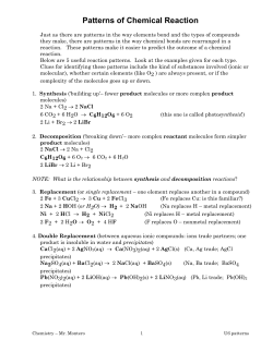 Reaction Types Handout
