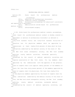 Section 230. State board for professional medical conduct; proceedings