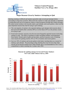 Major Reasons Given by Smokers Attempting to Quit
