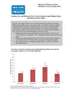 Lesbian, Gay, and Bisexual New Yorkers Smoke at much Higher Rates than Heterosexual Adults