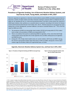 Prevalence of Cigarette Smoking, Use of Electronic Nicotine Delivery Systems, and Dual Use by Youth, Young Adults, and Adults in NYS