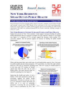New York Residents Speak Out on Public Health - A Public Opinion Study for Research!America