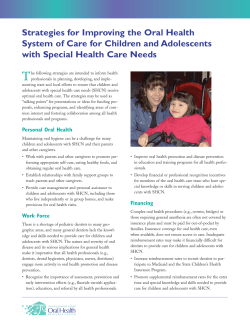 Strategies for Improving the Oral Health System of Care for Children and Adolescents with Special Health Care Needs