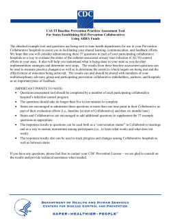 CAUTI Baseline Prevention Practices Assessment Tool