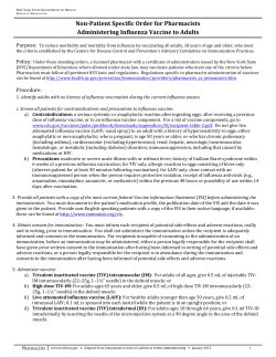Pharmacists' Standing Orders for Administering Influenza Vaccine to Adults