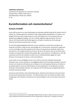 Kursinformation, vt-16