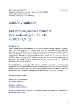 Kursanvisningar vt 2016