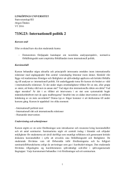 Kursinformation och momentschema, vt-16
