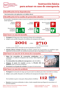 Instrucci n b sica para actuar en caso de emergencia