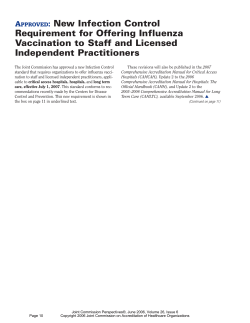 Joint Commission Standard for Influenza Vaccination