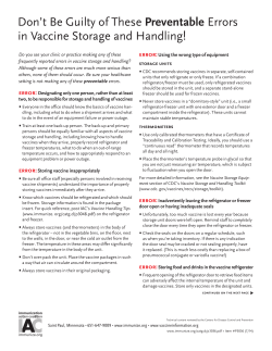 Don't be Guilty of these Errors in Vaccine Storage and Handling
