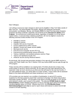 Dear Colleague letter announcing the launch of the VFA program, July 2015