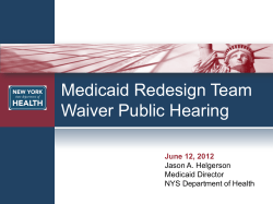 June 12 Presentation: Overview of MRT Waiver Amendment Process
