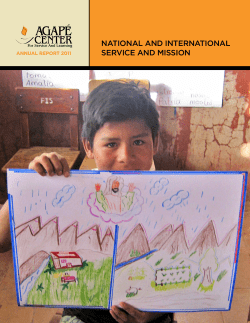 AgapeCenter NationalAndInternationalServiceAndMission