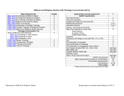 Theology Concentration Courses