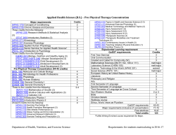 Pre-Physical Therapy Concentration Courses