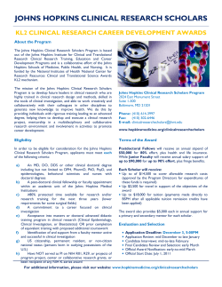 JHCRS KL2 Clinical Research Career Development Awards