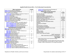 Pre-Professional Concentration Courses