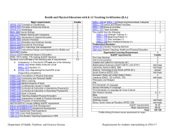 Health Physical Education Courses