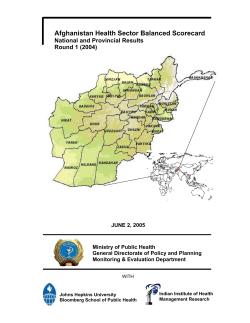 Afghanistan Health Sector Balanced Scoreboard