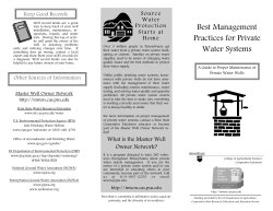 Best Management Practices for Private Water Systems