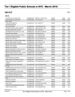 Tier 1 Eligible Public Schools in NYC - March 2015