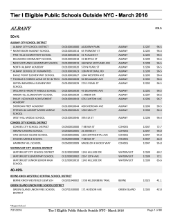 Tier 1 Eligible Public Schools Outside of NYC - March 2015