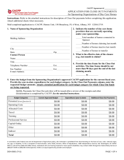 Application for Close Out Payments for Sponsoring Organizations of Day Care Homes (DOH-5063) PDF FILL-IN FORMAT