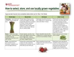 How to select, store, and use locally grown vegetables.