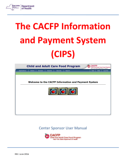 User Manual for CIPS Center Sponsor Administrators