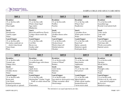 Sample Child Care Menus (CACFP-182)