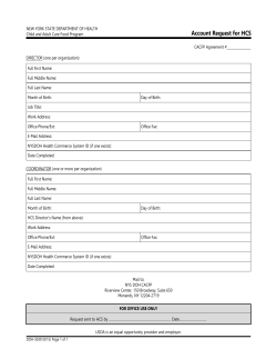 Account Request for HCS (DOH-5039)