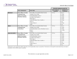 Healthy Infant Meal Pattern (CACFP-103)