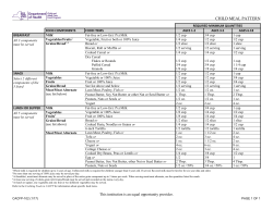 Healthy Child Meal Pattern (CACFP-102)