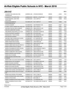At-Risk Eligible Public Schools in NYC