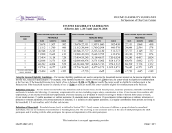 Income Guidelines for Day Care Centers (CACFP-3687)