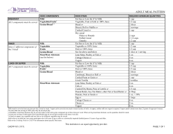 Healthy Adult Meal Pattern (CACFP-101)