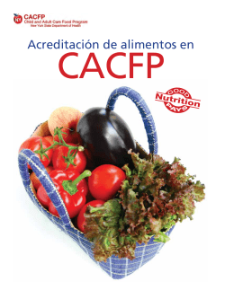 Crediting Foods in CACFP - Spanish Version