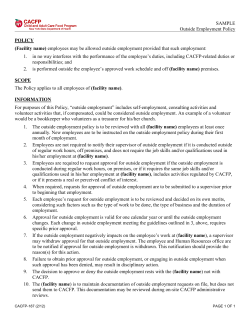 Outside Employment Policy - Sample (CACFP-187)