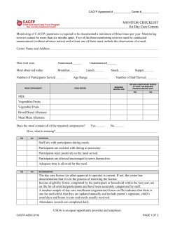Monitoring Checklist for Day Care Centers (CACFP-4259) PDF FILL-IN FORMAT