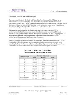 Letter to Households (CACFP-3673)